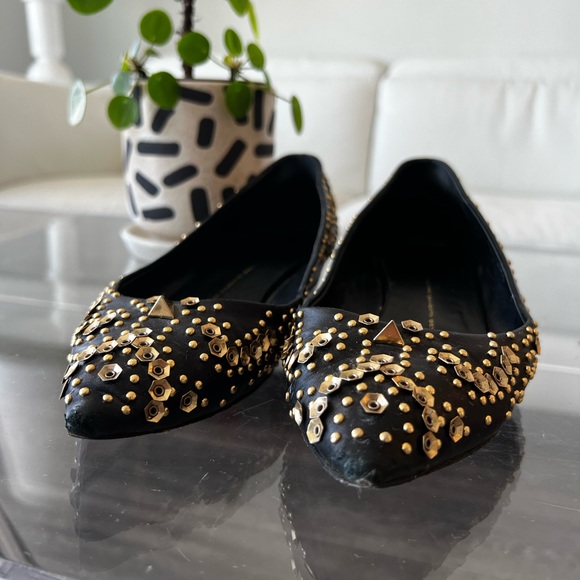 GIUSEPPE ZANOTTI | LEATHER POINTED TOE FLATS - Picture 6 of 11